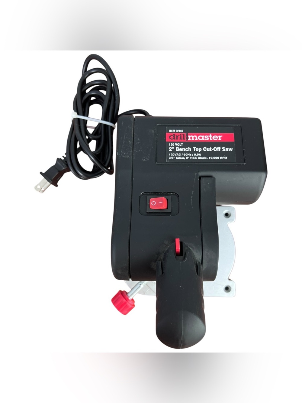 Drill Master 2" Mini Bench Top Cut-Off Saw W/ HSS Max RPM 13,000 Blade Tested!